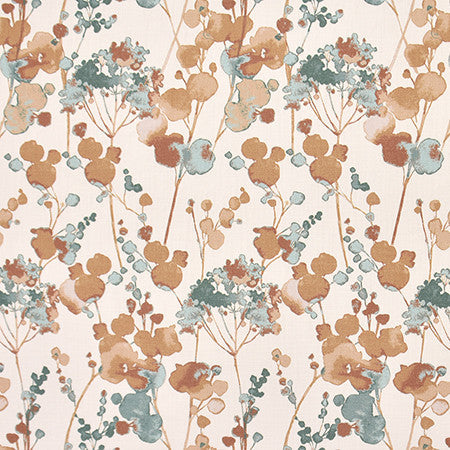 Escape To Coral by Carole Designer Fabric Harvest 100% Cotton India 5,000 Wyzenbeek Double Rubs 27" V, 13 1/2" H HD 54" - Swanky Fabrics -