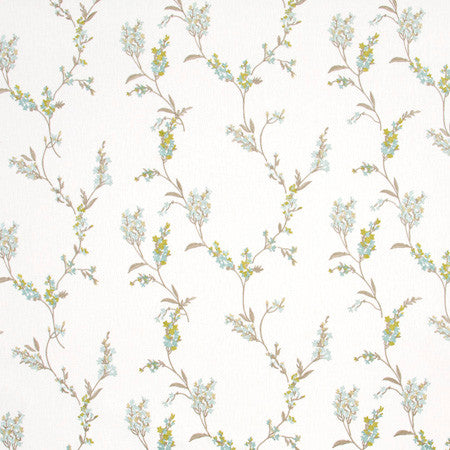 Think Of Me Spring by Carole Fabric Blue Forest 50% Polyester, 50% Cotton India  15 3/8" V, 16 3/8" H 50.75"  - Fabric Carolina -
