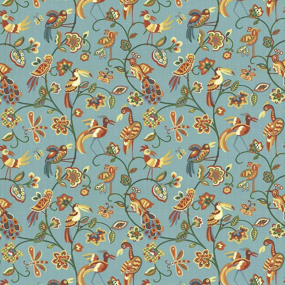 Fine Feathered Aqua by Kasmir Fabric 1436 100% Cotton INDONESIA 15,000 Wyzenbeek Double Rubs H: 27 inches, V:27 inches 54 - 55 - Fabric Carolina - Kasmir