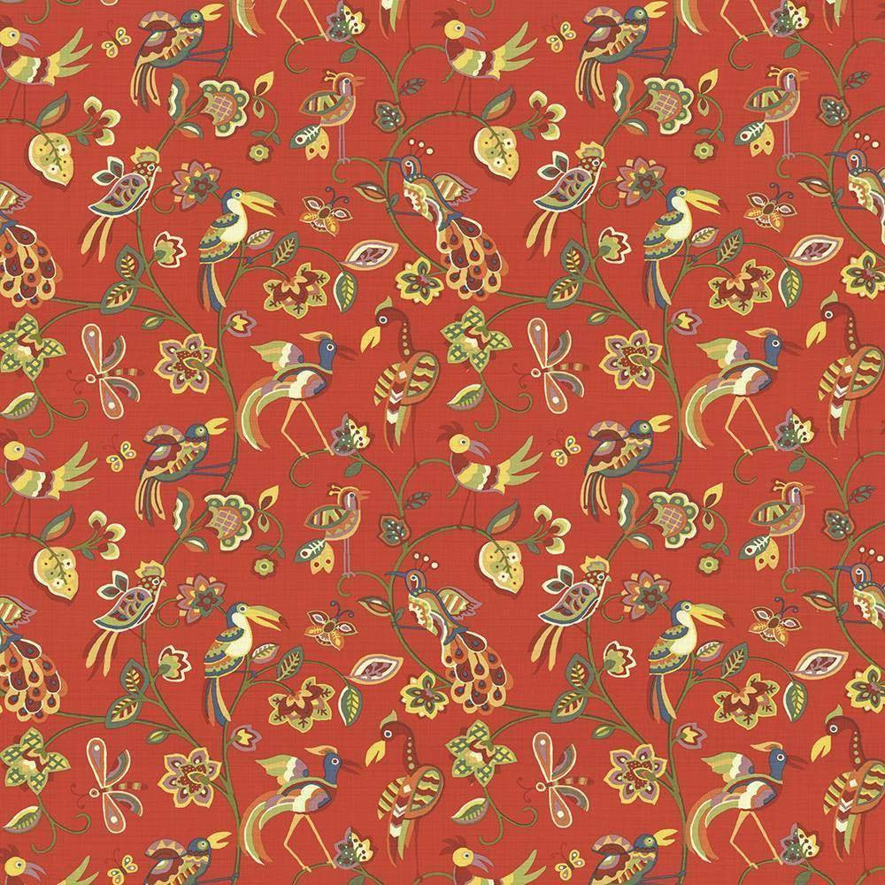 Fine Feathered Vermillion by Kasmir Fabric 1435 100% Cotton INDONESIA 15,000 Wyzenbeek Double Rubs H: 27 inches, V:27 inches 54 - 55 - Fabric Carolina - Kasmir