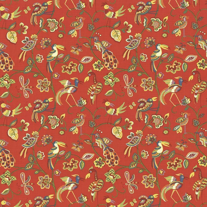 Fine Feathered Vermillion by Kasmir Fabric 1435 100% Cotton INDONESIA 15,000 Wyzenbeek Double Rubs H: 27 inches, V:27 inches 54 - 55 - Fabric Carolina - Kasmir