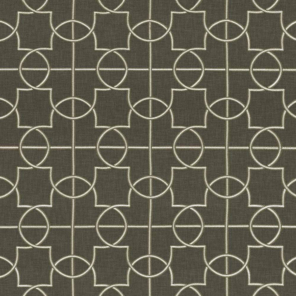 Finnick Graphite by Kasmir Fabric 5111 100% Polyester INDIA Not Tested H: 8 6/8 inches, V:9 inches 54 - 56 - Fabric Carolina - Kasmir