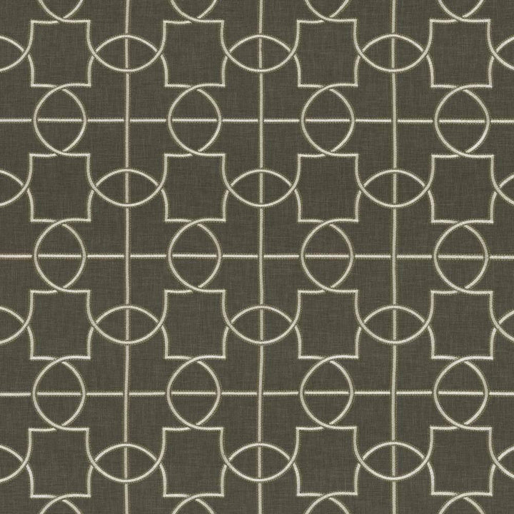 Finnick Graphite by Kasmir Fabric 5111 100% Polyester INDIA Not Tested H: 8 6/8 inches, V:9 inches 54 - 56 - Fabric Carolina - Kasmir