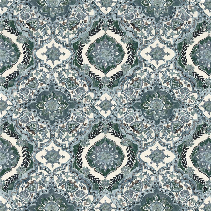 Fletcher Place Denim by Kasmir Fabric 1463 100% Polyester
 CHINA 15,000 Wyzenbeek Double Rubs Horizontal: 26 6/8 inches and Vertical: 26 5/8 inches 55 - Fabric Carolina -