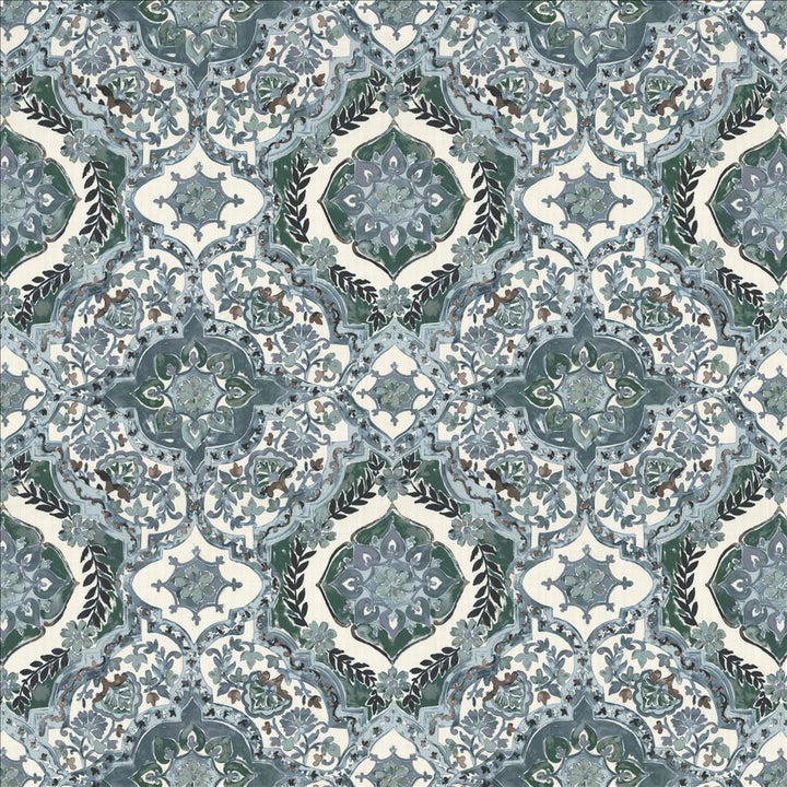 Fletcher Place Denim by Kasmir Fabric 1463 100% Polyester
 CHINA 15,000 Wyzenbeek Double Rubs </p><p>Repeat: Horizontal: 26 6/8 inches and Vertical: 26 5/8 inches 55 - Fabric Carolina -