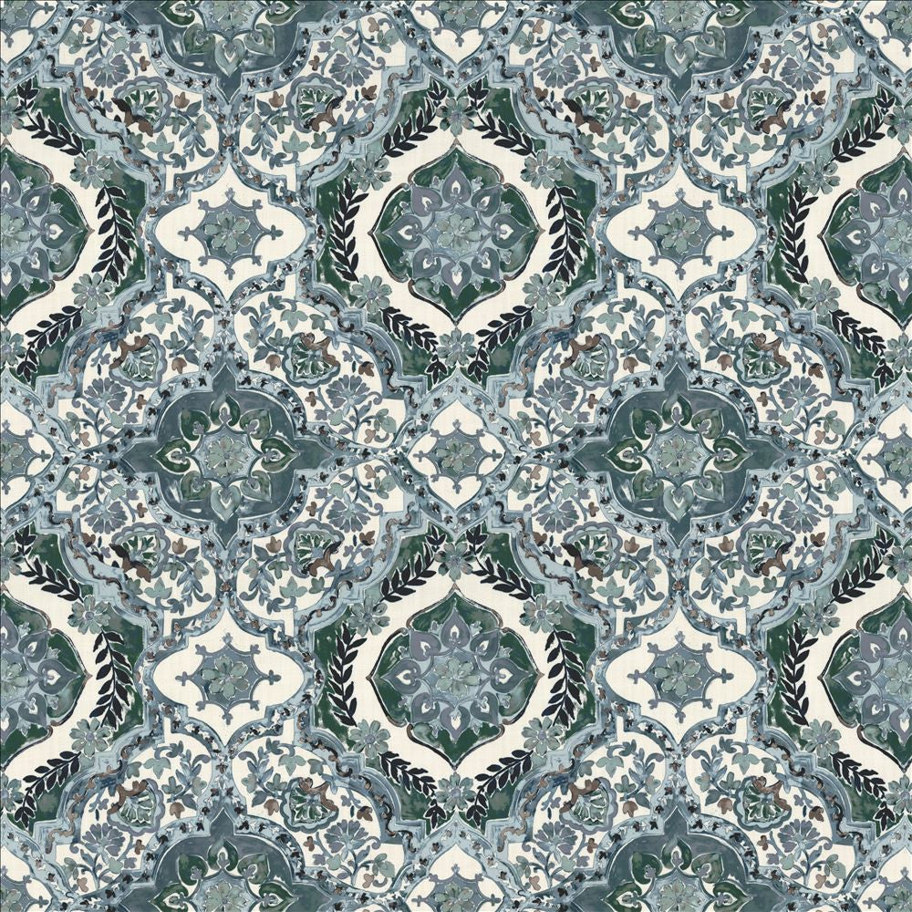 Fletcher Place Denim  by Kasmir Fabric See sample 100% Polyester
 CHINA 15,000 Wyzenbeek Double Rubs </p><p>Repeat: Horizontal: 26 6/8 inches and Vertical: 26 5/8 inches 55  - Fabric Carolina -