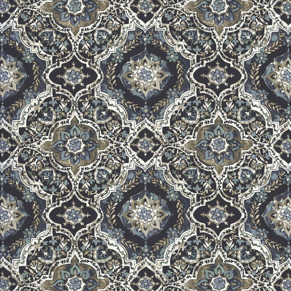 Fletcher Place Navy by Kasmir Fabric 1463 100% Polyester
 CHINA </p><p>Repeat: Horizontal: 26 6/8 inches and Vertical: 26 5/8 inches 55 - Fabric Carolina -