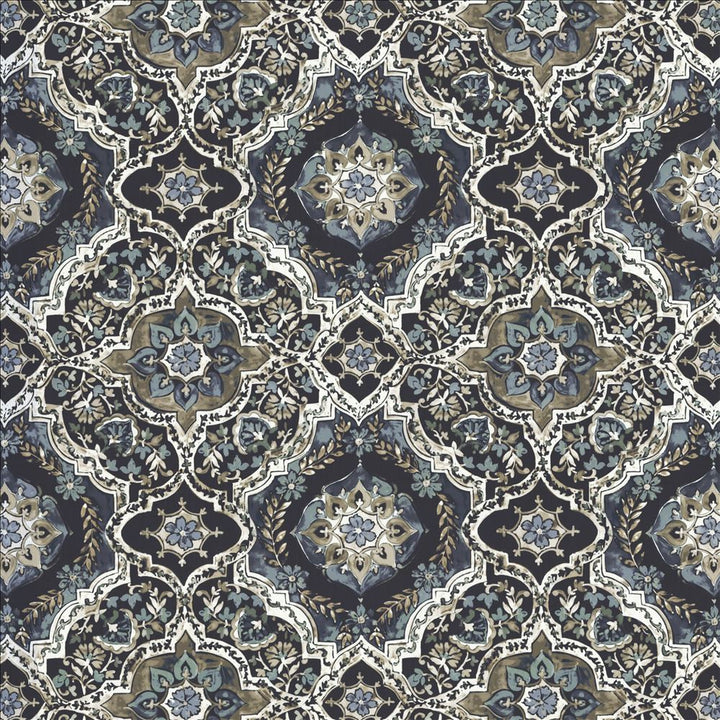 Fletcher Place Navy by Kasmir Fabric 1463 100% Polyester
 CHINA </p><p>Repeat: Horizontal: 26 6/8 inches and Vertical: 26 5/8 inches 55 - Fabric Carolina -