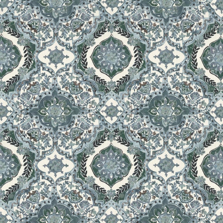 Fletcher Place Denim by Kasmir Fabric 1463 100% Polyester
 CHINA </p><p>Repeat: Horizontal: 26 6/8 inches and Vertical: 26 5/8 inches 55 - Fabric Carolina -