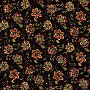 Floral Essence Noir by Kasmir Fabric 1417 100% Cotton PAKISTAN 15,000 Wyzenbeek Double Rubs H: 18 inches, V: 18 inches 54 - 55 - Fabric Carolina - Kasmir