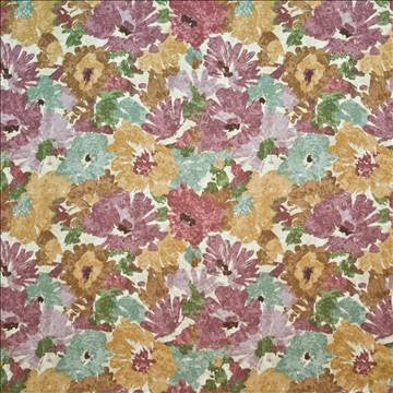 Floral Splash Plum Wine by Kasmir Fabric 1400 100% Cotton KOREA 15,000 Wyzenbeek Double Rubs H: 27 inches, V: 25 2/8 inches 54 - 55 - Fabric Carolina - Kasmir