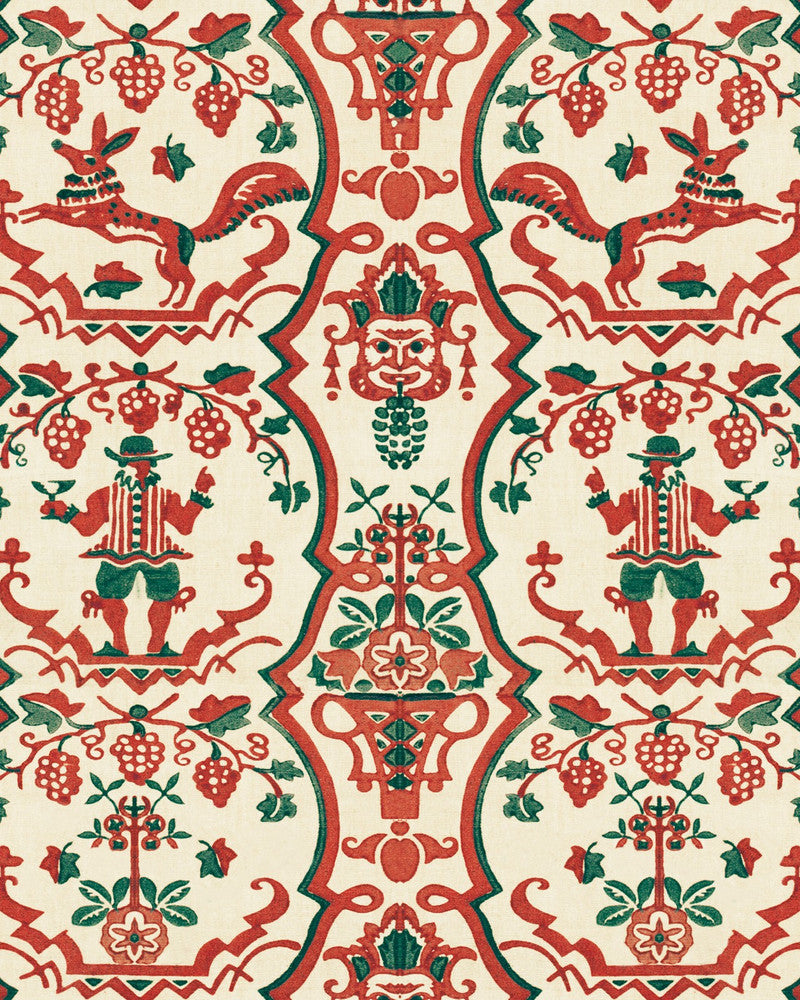 FLORICSOME Wallpaper (WP30151) by Mind The Gap | WP30151 | TYROL APRES-SKI HOME COLLECTION | 1 roll x 20.5 x 393.7 in | 0.52m / 20.5in | 10m / 393.7in | 5.20mp | 50cm / 19.6in | Brown, Green, Red | Satin Matte | Paste the wall | 1-roll in a box | Fabric Carolina | https://www.fabriccarolina.com/