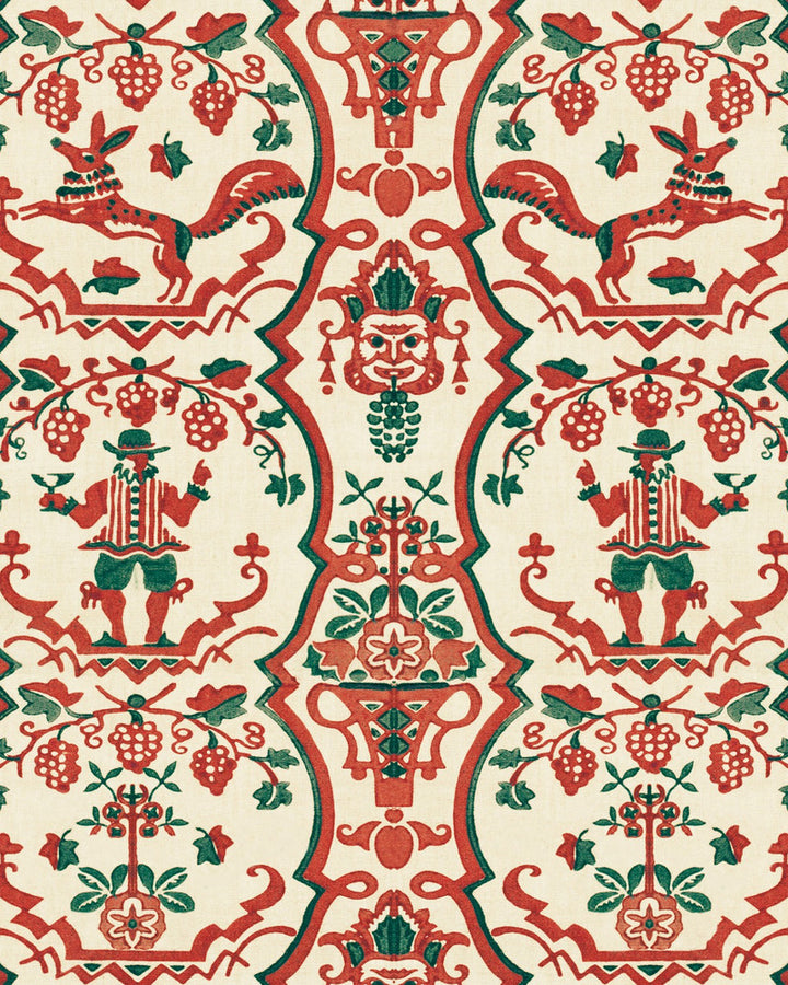 FLORICSOME Wallpaper (WP30151) by Mind The Gap | WP30151 | TYROL APRES-SKI HOME COLLECTION | 1 roll x 20.5 x 393.7 in | 0.52m / 20.5in | 10m / 393.7in | 5.20mp | 50cm / 19.6in | Brown, Green, Red | Satin Matte | Paste the wall | 1-roll in a box | Fabric Carolina | https://www.fabriccarolina.com/