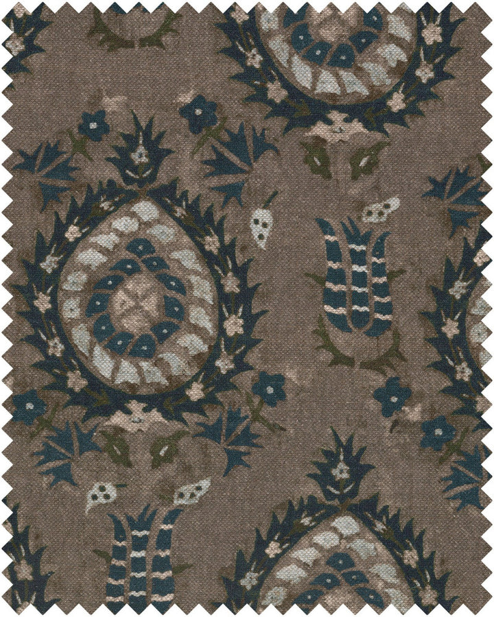 FLOURISH DAPPLE GREY Linen (FB00037) by Mind The Gap | FB00037 | TRANSYLVANIAN ROOTS | Blue, Grey, Taupe | Fabric Carolina | https://www.fabriccarolina.com/