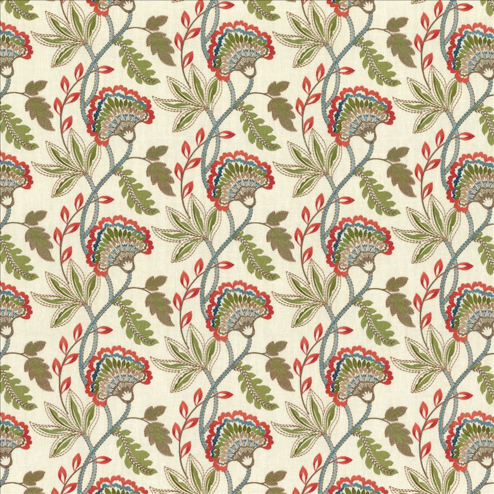 Flourishing Coral by Kasmir Fabric 1468 73% Polyester
27% Cotton
 INDIA </p><p>Repeat: Horizontal: 17 inches and Vertical: 9 3/8 inches 51 - Fabric Carolina -