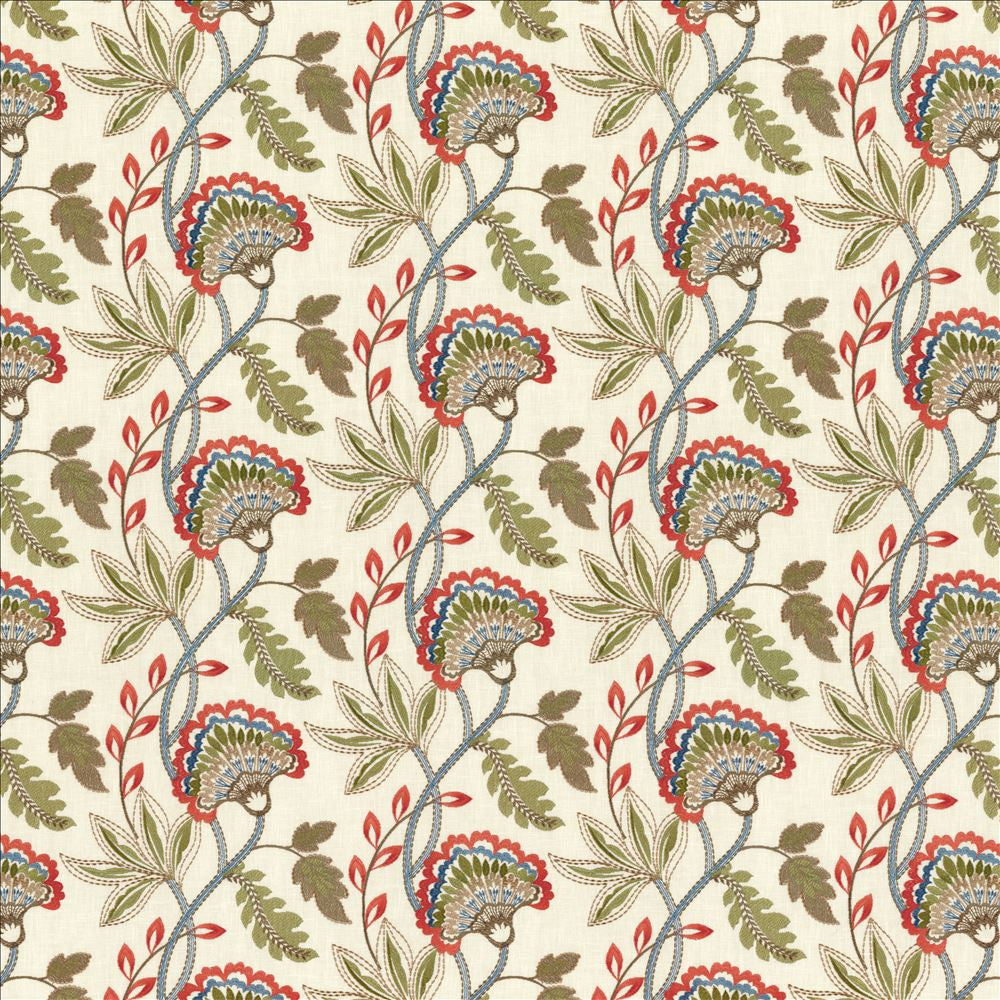 Flourishing Coral by Kasmir Fabric 1468 73% Polyester
27% Cotton
 INDIA 40,000 Wyzenbeek Double Rubs </p><p>Repeat: Horizontal: 17 inches and Vertical: 9 3/8 inches 51 - Fabric Carolina -