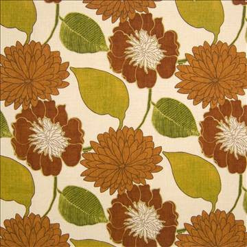 Flower Cart Russet by Kasmir Fabric 1367 55% Flax 45% Viscose CHINA 9,000 Wyzenbeek Double Rubs H: 27 inches, V: 25 2/8 inches 54 - 55 - Fabric Carolina - Kasmir