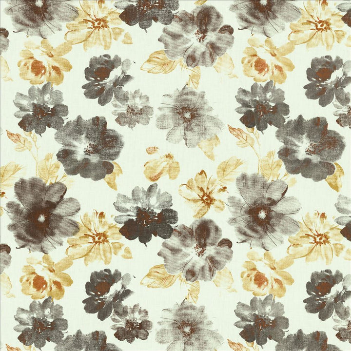 Flower Garden Burnt Orange by Kasmir Fabric 5155 91% Linen 9% Cotton CHINA 30,000 Martindale Cycles Horizontal: 24 6/8 inches and Vertical: 24 4/8 inches 55 - Fabric Carolina -