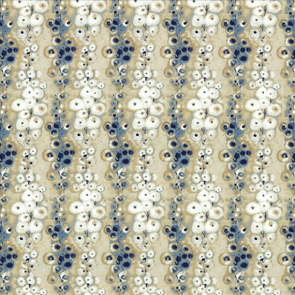 Flowerdale Blue by Kasmir Fabric 1463 100% Cotton
 INDIA 5,000 Wyzenbeek Double Rubs </p><p>Repeat: Horizontal: 6 6/8 inches and Vertical: 12 4/8 inches 54 - Fabric Carolina -
