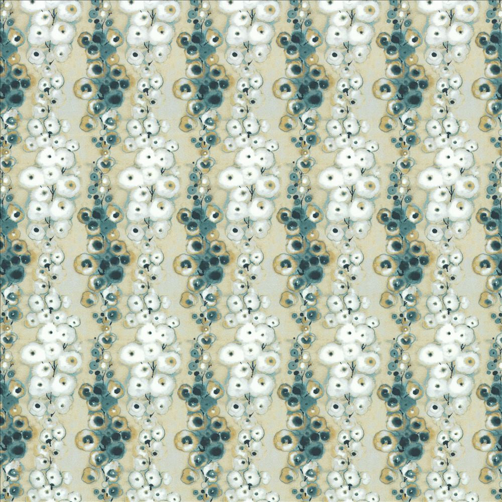 Flowerdale Teal by Kasmir Fabric 1463 100% Cotton
 INDIA 5,000 Wyzenbeek Double Rubs Horizontal: 6 6/8 inches and Vertical: 12 4/8 inches 54 - Fabric Carolina -