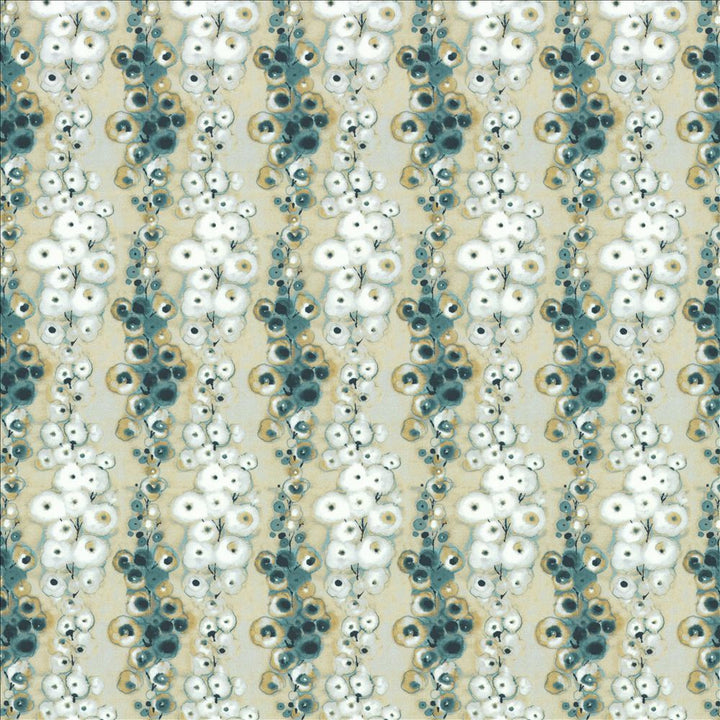 Flowerdale Teal by Kasmir Fabric 1463 100% Cotton
 INDIA 5,000 Wyzenbeek Double Rubs Horizontal: 6 6/8 inches and Vertical: 12 4/8 inches 54 - Fabric Carolina -