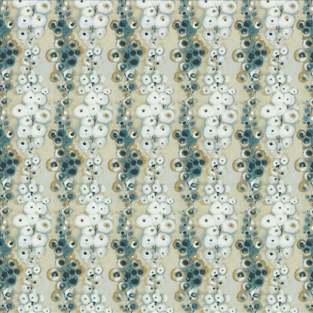 Flowerdale Teal by Kasmir Fabric 1463 100% Cotton
 INDIA </p><p>Repeat: Horizontal: 6 6/8 inches and Vertical: 12 4/8 inches 54 - Fabric Carolina -