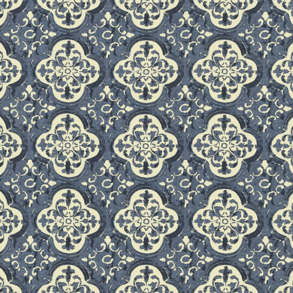 Foil Indigo by Kasmir Fabric 5154 55% Linen
45% Cotton
 CHINA </p><p>Repeat: Horizontal: 9 inches and Vertical: 9 inches 54 - Fabric Carolina -