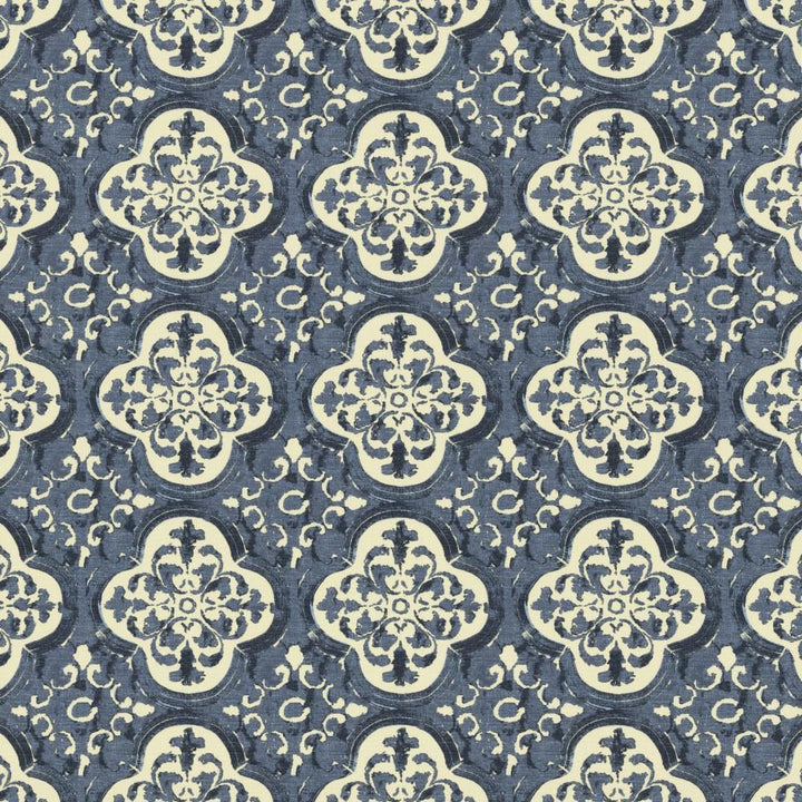 Foil Indigo by Kasmir Fabric 5154 55% Linen
45% Cotton
 CHINA </p><p>Repeat: Horizontal: 9 inches and Vertical: 9 inches 54 - Fabric Carolina -