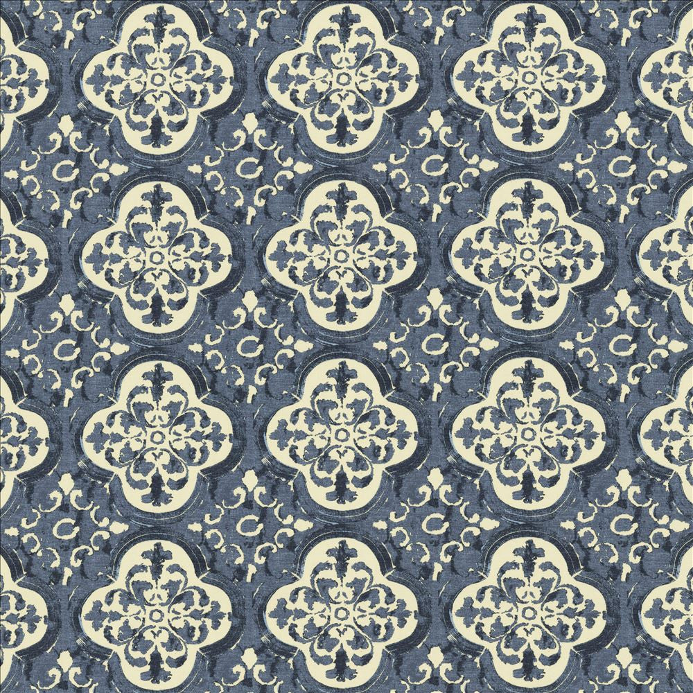 Foil Indigo  by Kasmir Fabric See sample 55% Linen
45% Cotton
 CHINA 15,000 Wyzenbeek Double Rubs </p><p>Repeat: Horizontal: 9 inches and Vertical: 9 inches 54  - Fabric Carolina -