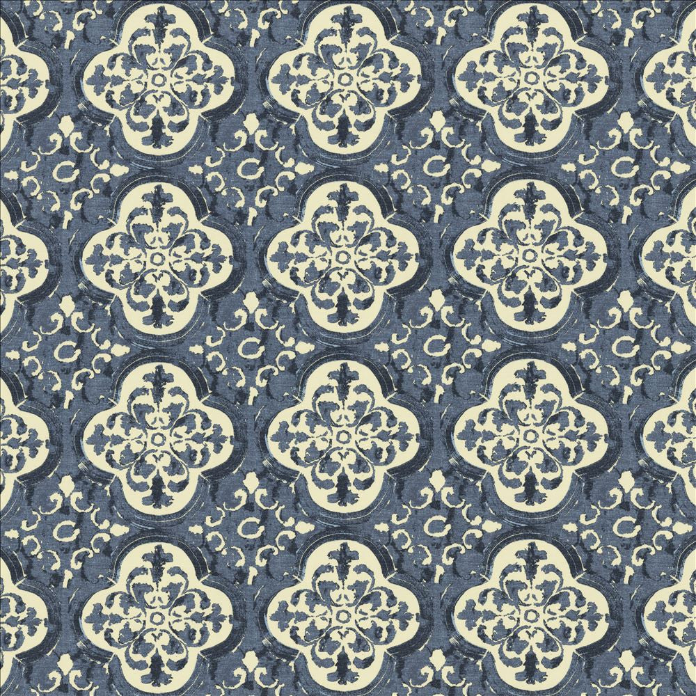 Foil Indigo by Kasmir Fabric 5154 55% Linen
45% Cotton
 CHINA </p><p>Repeat: Horizontal: 9 inches and Vertical: 9 inches 54 - Fabric Carolina -