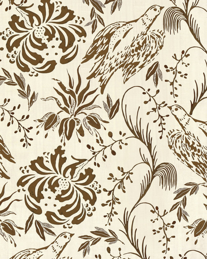 FOLK EMBROIDERY Tobacco Wallpaper (WP30017) by Mind The Gap | WP30017 | TRANSYLVANIAN ROOTS | 1 roll x 20.5 x 393.7 in | 0.52m / 20.5in | 10m / 393.7in | 5.20mp | 70cm / 27.6in | Off White, Tobaco | Satin Matte | Paste the wall | 1-roll in a box | Fabric Carolina | https://www.fabriccarolina.com/