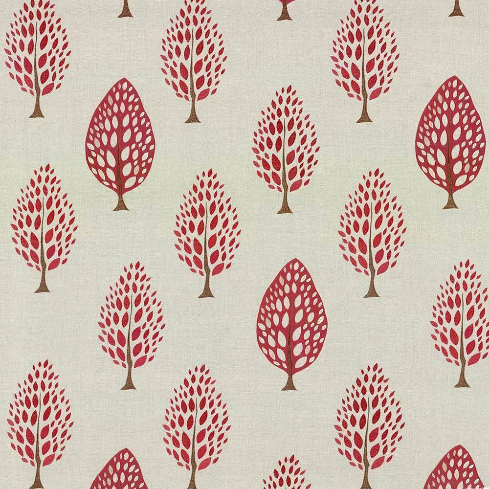 Forestwood Garnet by Kasmir Fabric 8005 72% Linen 19% Viscose 9% Cotton INDIA Not Tested H: 25 5/8 inches, V:31 4/8 inches 51 - 55 - Fabric Carolina - Kasmir