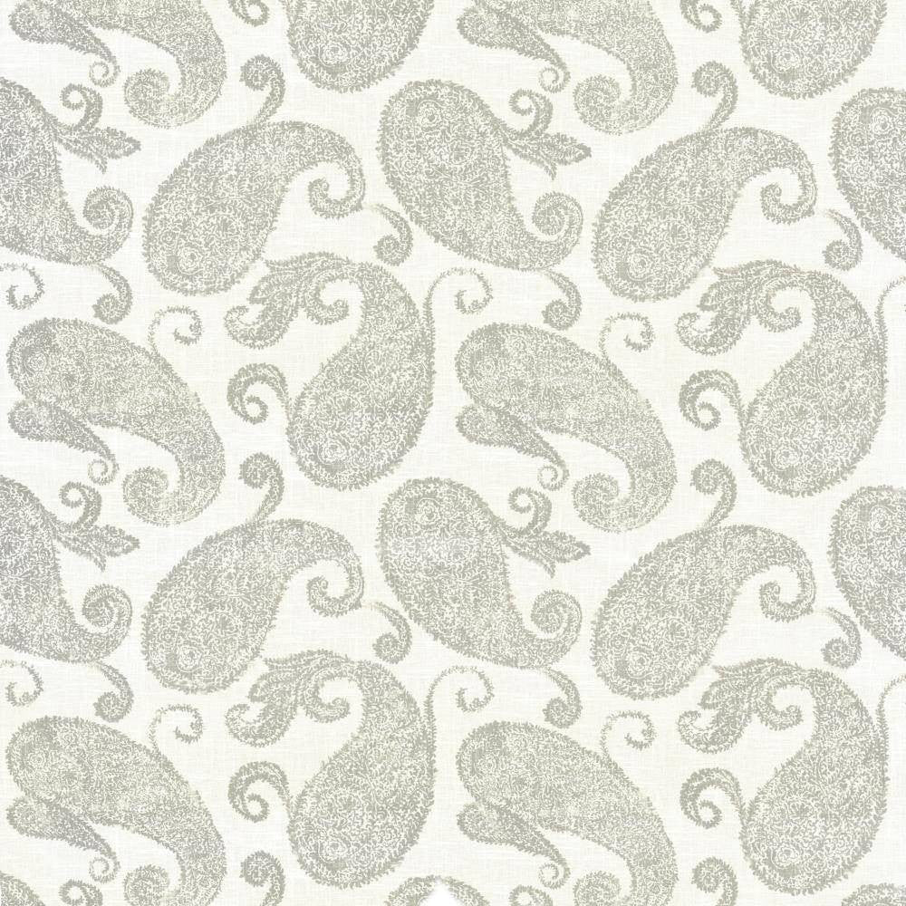 Frascati Paisley Platinum by Kasmir Fabric 5105 55% Linen 45% Viscose CHINA H: 26 2/8 inches, V:25 inches 54 - 55 - Fabric Carolina - Kasmir
