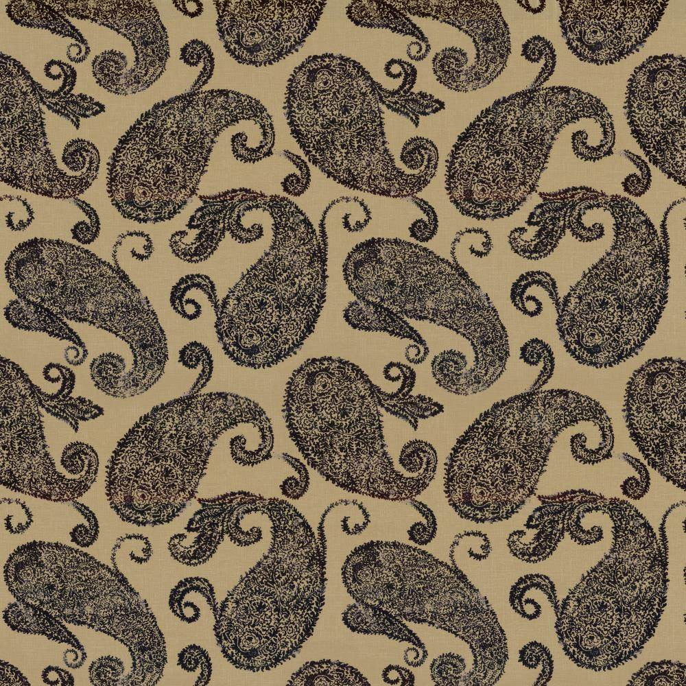 Frascati Paisley Black by Kasmir Fabric 5105 55% Linen
45% Viscose
 CHINA </p><p>Repeat: Horizontal: 26 2/8 inches and Vertical: 25 inches 54 - 55 - Fabric Carolina -