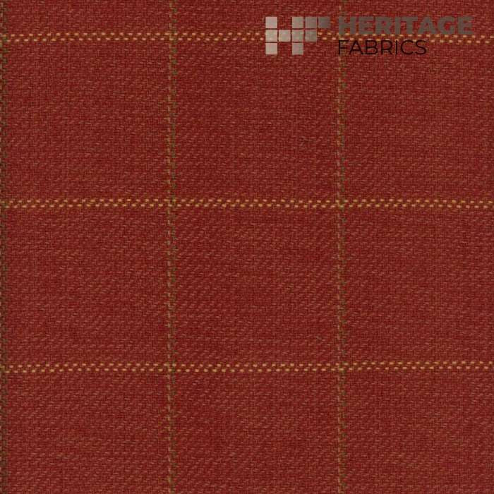 Frazier Terracotta by Heritage Fabric - 100% Cotton India 30,000 Horizontal: 3" and Vertical: 3" 54" - Fabric Carolina -