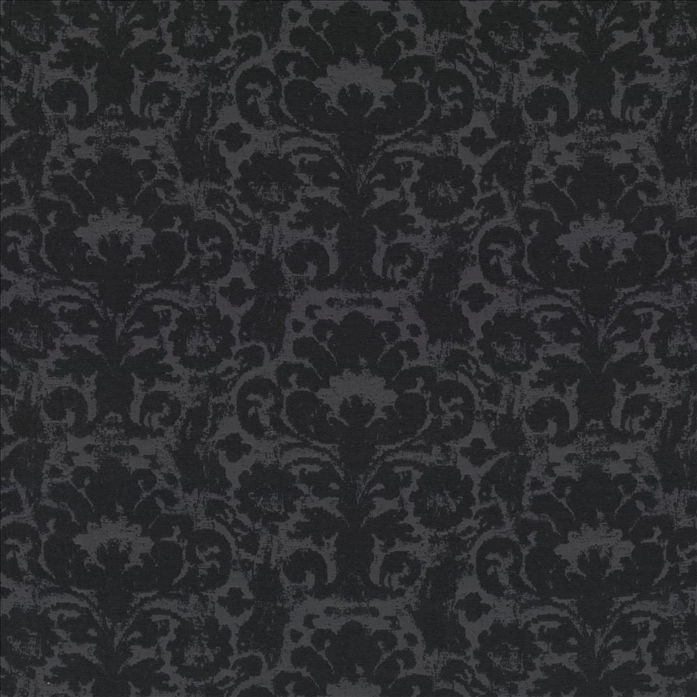 Fresco Damask Midnight by Kasmir Fabric 8004 100% Cotton USA 30,000 Wyzenbeek Double Rubs Horizontal: 28 2/8 inches and Vertical: 18 2/8 inches 54 - Fabric Carolina -
