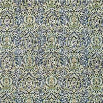 Gadsden Paisley Lapis by Kasmir Fabric 1403 100% Cotton SOUTH KOREA 10,000 Wyzenbeek Double Rubs H: 13 4/8 inches, V: 12 4/8 inches 54 - 55 - Fabric Carolina - Kasmir