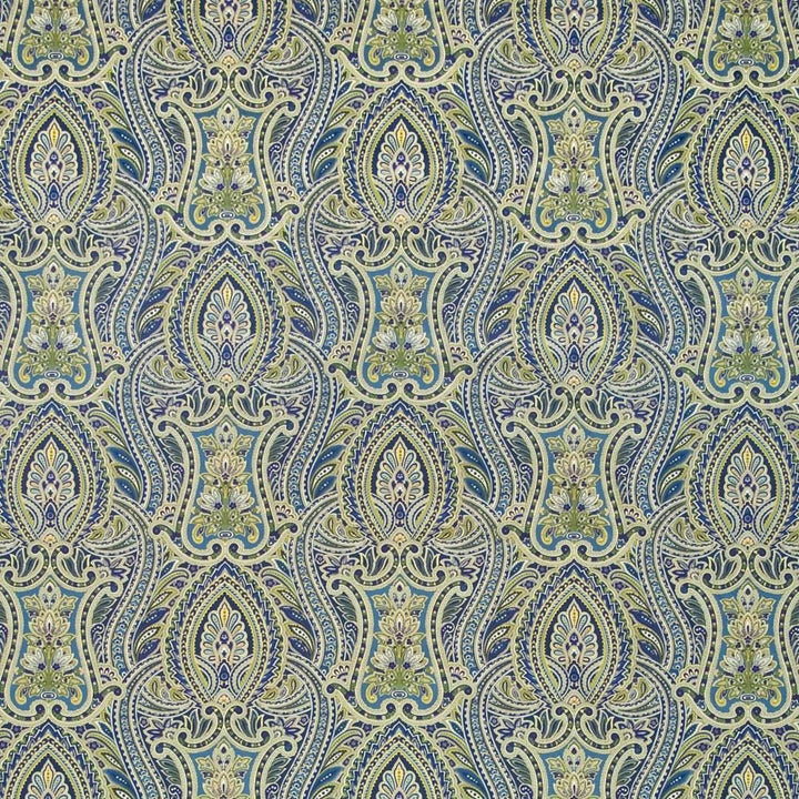 Gadsden Paisley Lapis by Kasmir Fabric 1403 100% Cotton
 SOUTH KOREA 10,000 Wyzenbeek Double Rubs Horizontal: 13 4/8 inches and Vertical: 12 4/8 inches 54 - Fabric Carolina -
