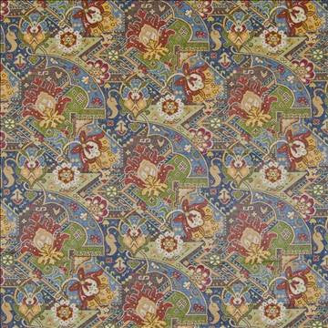 Galahad Fantasy Peacock by Kasmir Fabric 1390 100% Cotton SOUTH KOREA 12,000 Wyzenbeek Double Rubs H: 18 inches, V: 12 inches 54 - 55 - Fabric Carolina - Kasmir