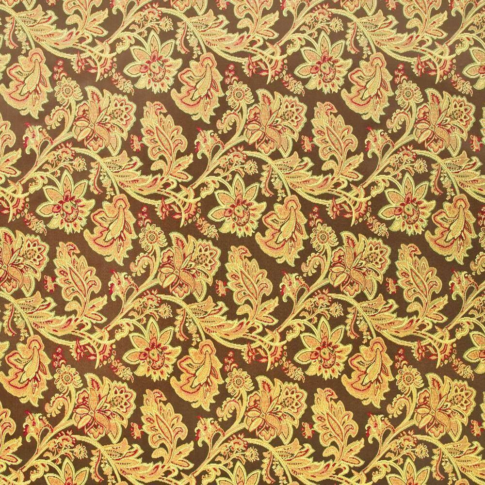 Galena Paisley Spice by Kasmir Fabric 1398 66% Polyester 34% Rayon CHINA 12,000 Wyzenbeek Double Rubs H: 14 4/8 inches, V:24 3/8 inches 54 - 56 - Fabric Carolina - Kasmir