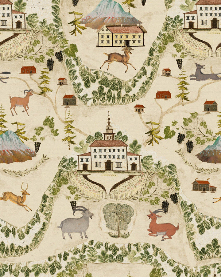 Galtãr Of Tyrol Taupe Wallpaper by Mind the Gap Designer Wallpaper TYROL APRES-SKI HOME COLLECTION Textured Matte Made in Europe Paste the wall 3 rolls x 20.5 x 3.25 yards - Swanky Fabrics -