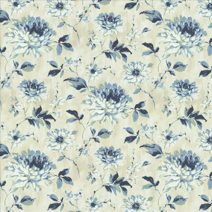 Garden Blossom Blue Fog by Kasmir Fabric 1454 100% Polyester
 INDIA </p><p>Repeat: Horizontal: 27 inches and Vertical: 25 2/8 inches 54 - Fabric Carolina -