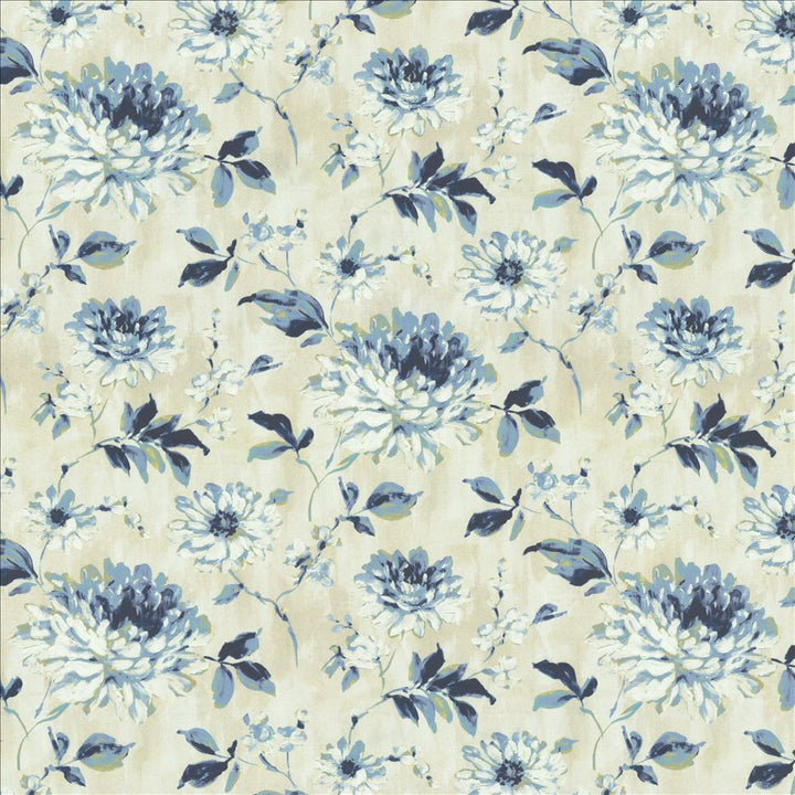 Garden Blossom Blue Fog by Kasmir Fabric 1454 100% Polyester
 INDIA 30,000 Wyzenbeek Double Rubs </p><p>Repeat: Horizontal: 27 inches and Vertical: 25 2/8 inches 54 - Fabric Carolina -