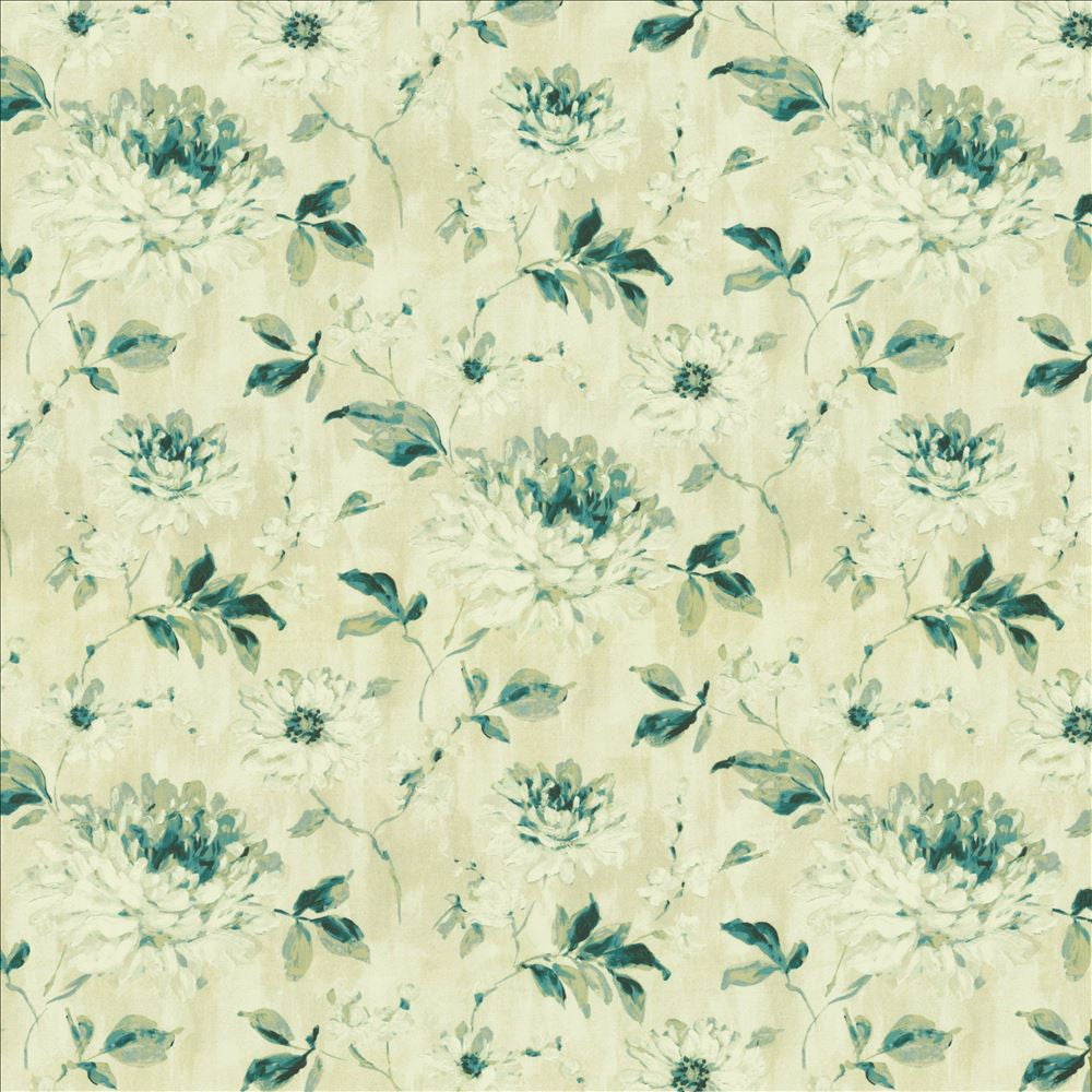 Garden Blossom Tarragon by Kasmir Fabric 1453 100% Polyester
 INDIA 30,000 Wyzenbeek Double Rubs Horizontal: 27 inches and Vertical: 25 2/8 inches 54 - Fabric Carolina -