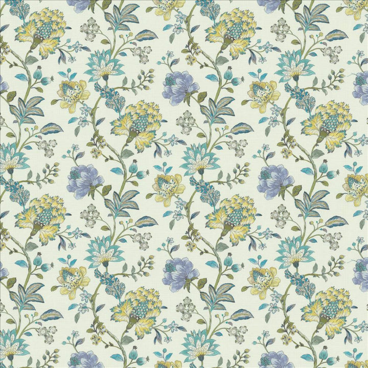 Garden Bouquet Dewdrop by Kasmir Fabric 1455 100% Cotton
 SOUTH KOREA 15,000 Wyzenbeek Double Rubs Horizontal: 18 inches and Vertical: 17 4/8 inches 54 - Fabric Carolina -
