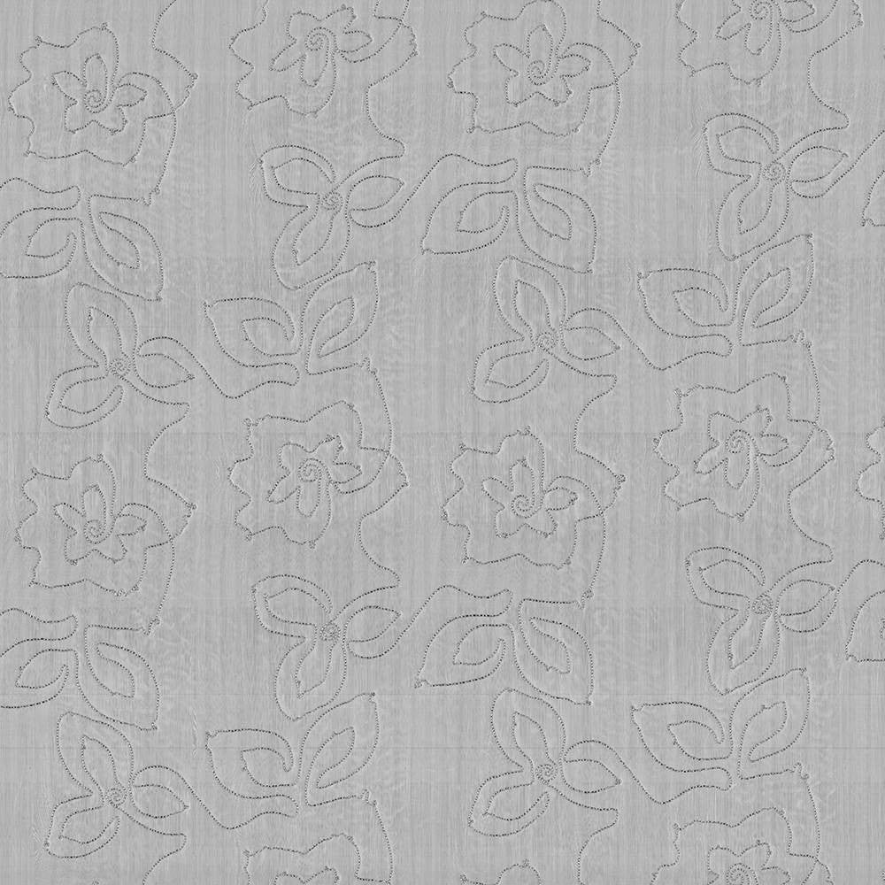 Garden Delight Silver Haze by Kasmir Fabric 5077 100% Polyester Embroidery Contents 100% Polyester CHINA Not Tested H: 18 4/8 inches, V:17 inches 116 - Fabric Carolina - Kasmir