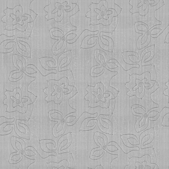 Garden Delight Silver Haze by Kasmir Fabric 5077 100% Polyester Embroidery Contents 100% Polyester CHINA Not Tested H: 18 4/8 inches, V:17 inches 116 - Fabric Carolina - Kasmir