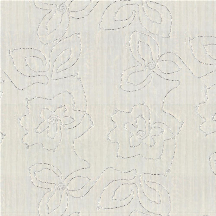 Garden Delight Sterling by Kasmir Fabric 5077 100% Polyester Embroidery 100% Polyester CHINA Not Tested Horizontal: 18 4/8 inches and Vertical: 17 inches 116 - Fabric Carolina -