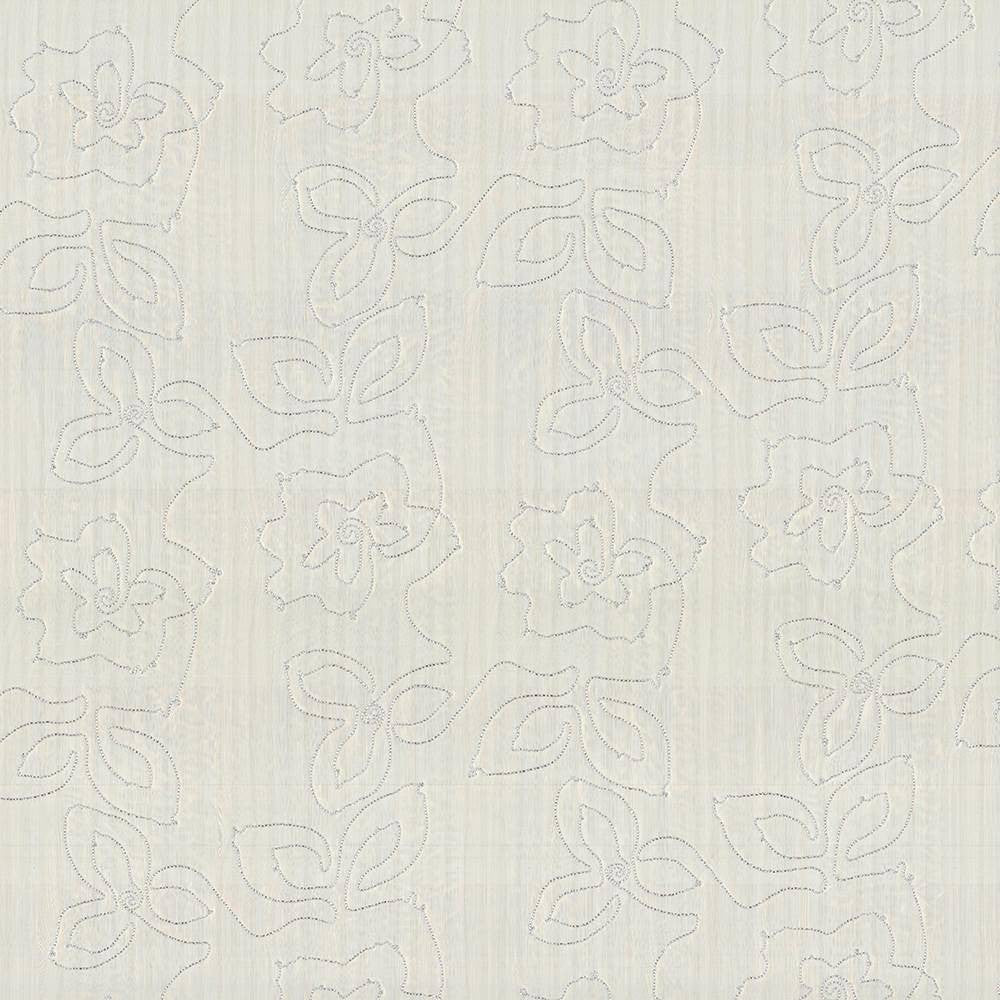 Garden Delight Sterling by Kasmir Fabric 5077 100% Polyester Embroidery Contents 100% Polyester CHINA Not Tested H: 18 4/8 inches, V:17 inches 116 - Fabric Carolina - Kasmir