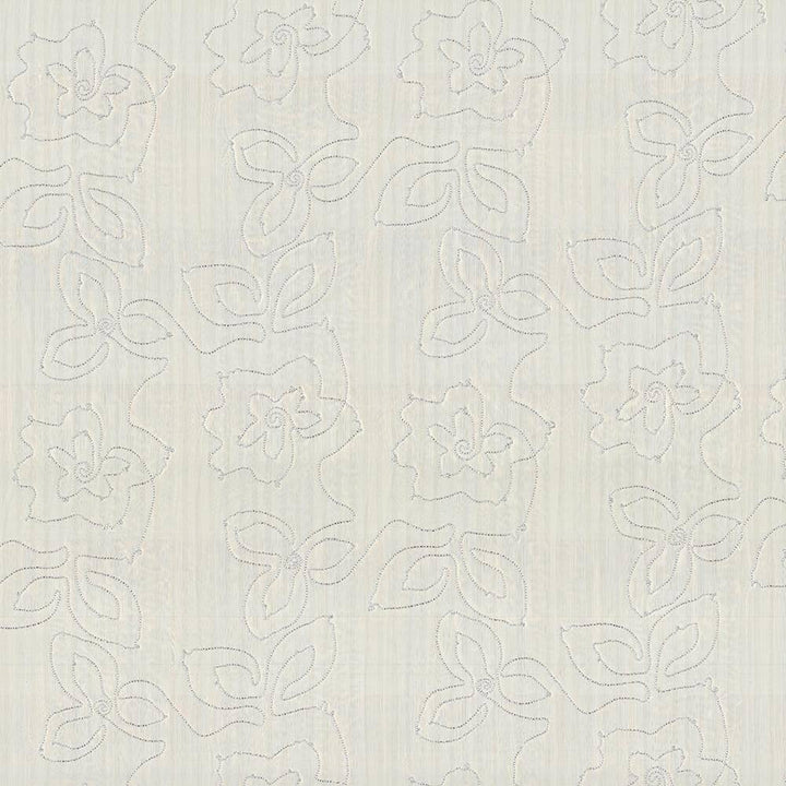 Garden Delight Sterling by Kasmir Fabric 5077 100% Polyester Embroidery Contents 100% Polyester CHINA Not Tested H: 18 4/8 inches, V:17 inches 116 - Fabric Carolina - Kasmir
